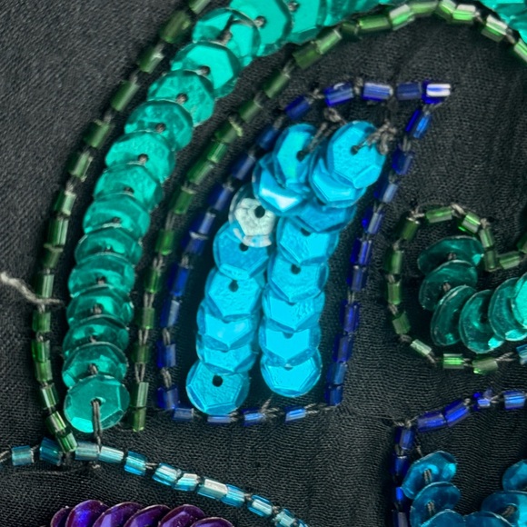 Laurence Kazar New York 100% Silk and Sequin Top Size Medium Vintage - Picture 9 of 10